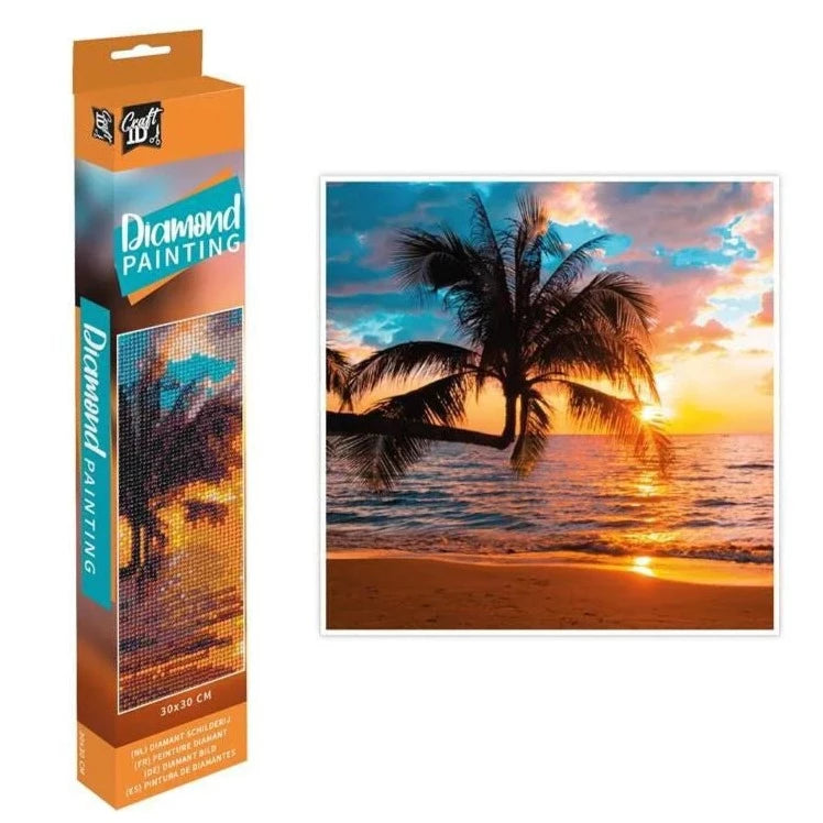Pinta Com Diamantes Grafix Praia 20x20cm