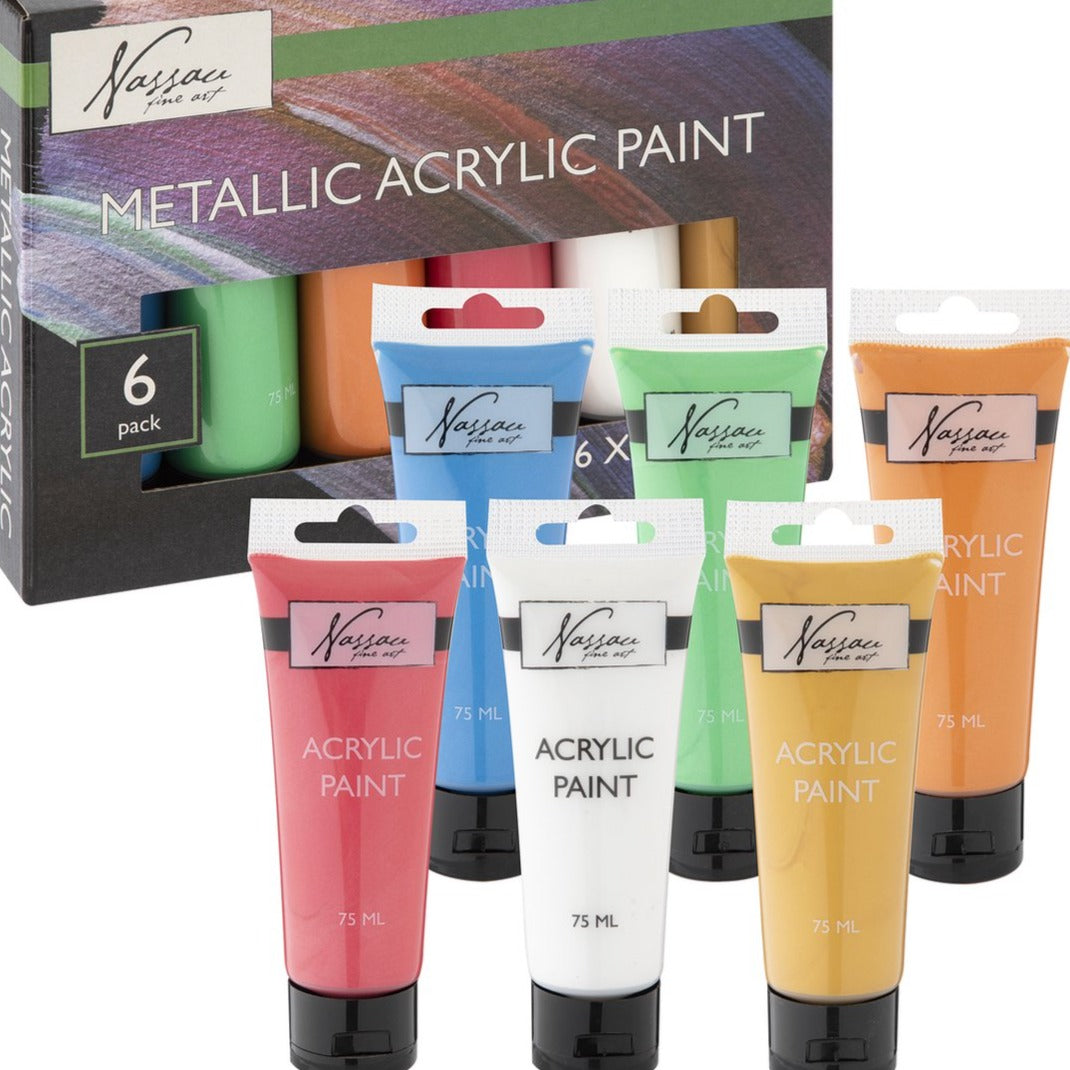 Nassau - Tinta Acrílica Metálica 6x75ml