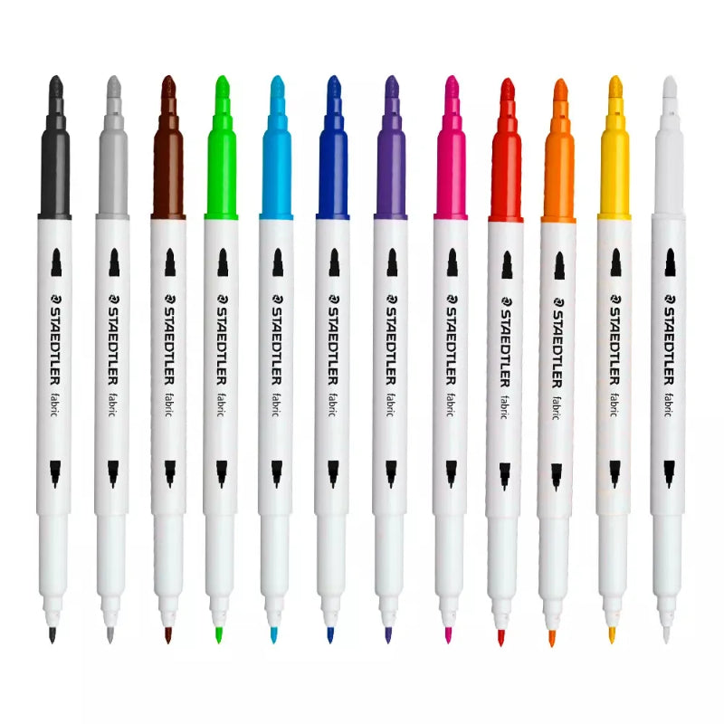 12 Canetas Duplas p/ Tecido Staedtler