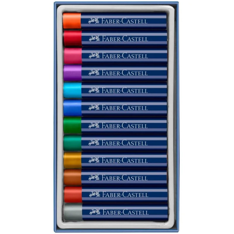 12 Pastéis de Óleo Cores Metálicas - Faber-Castell
