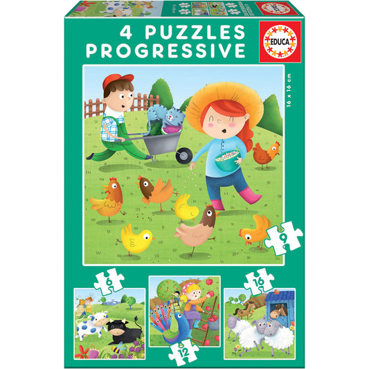 4 Puzzles Progressivos - Animais da Quinta