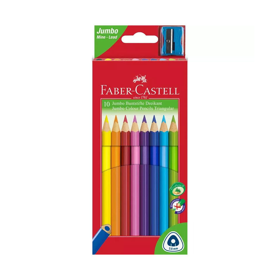 10 Lápis de Cor Triangular Jumbo Faber Castell
