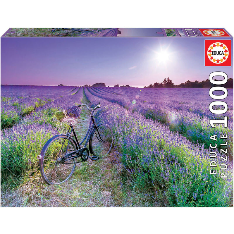 Puzzle 1000 Peças - Bicicleta num Campo de Lavanda