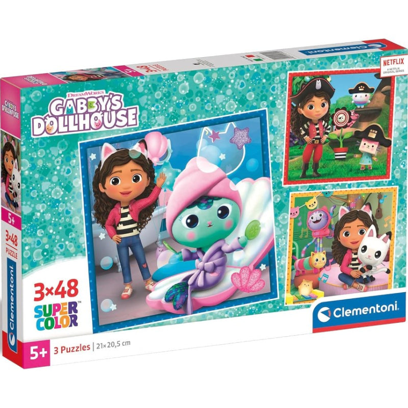 Puzzles 3x48 Peças - A Casa Mágica da Gabby