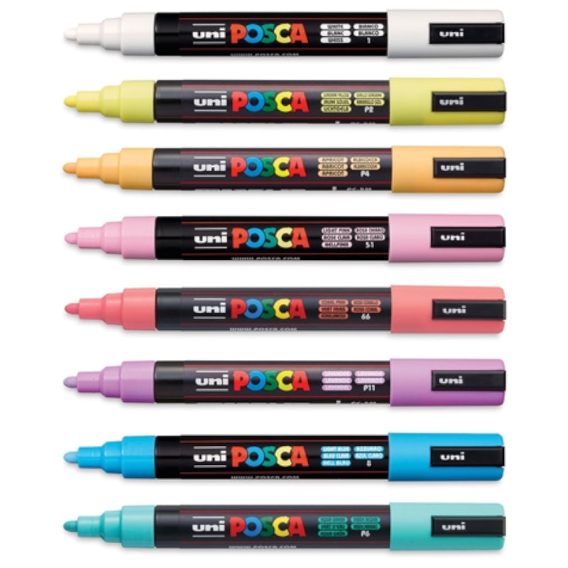 Conj. 8 Cores Pastel - Posca PC-5M