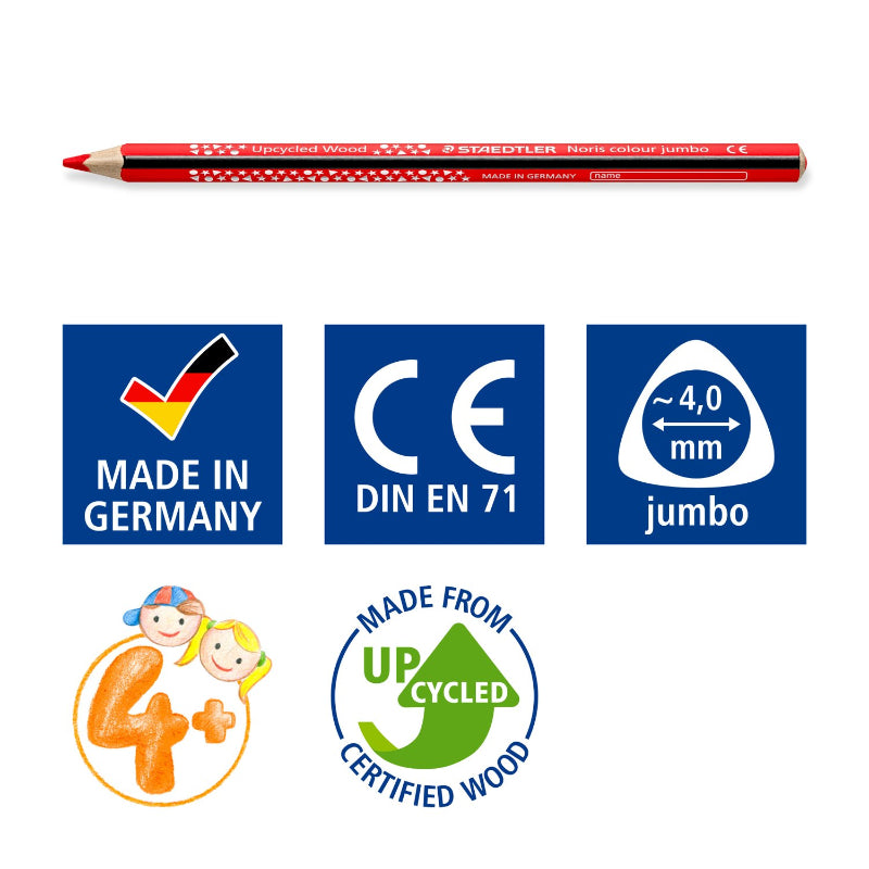 12 Lápis de Cor Triangular Staedtler Noris Jumbo