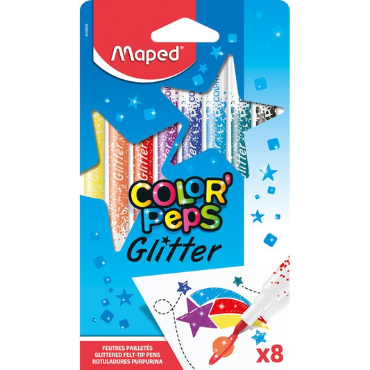8 Canetas de Feltro Glitter  (Maped)