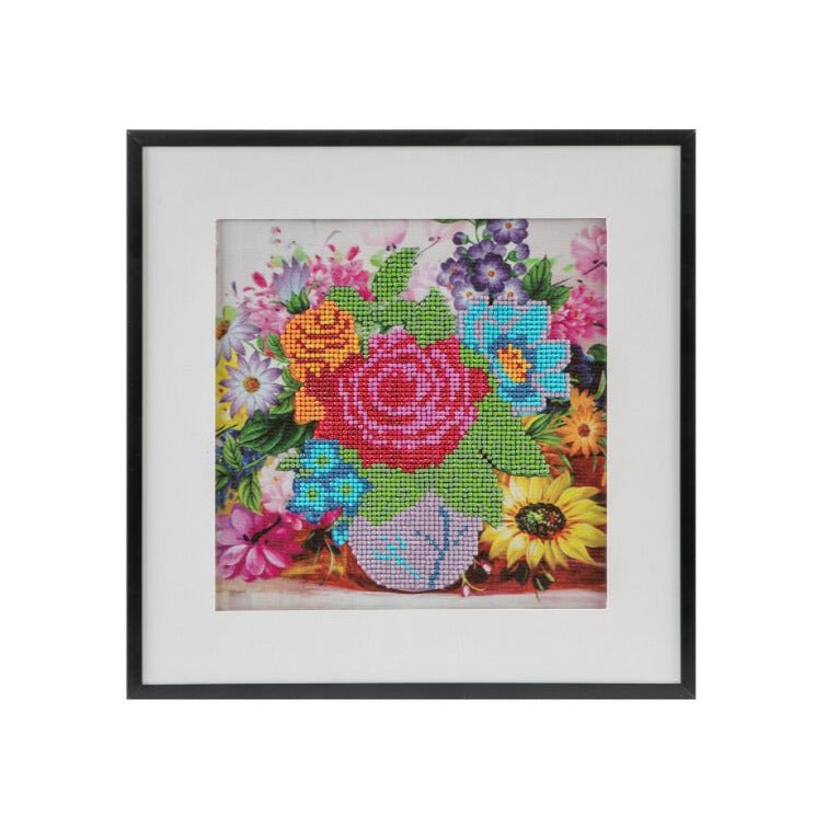 Quadro de Pintar Por Diamantes Flores 30x30cm