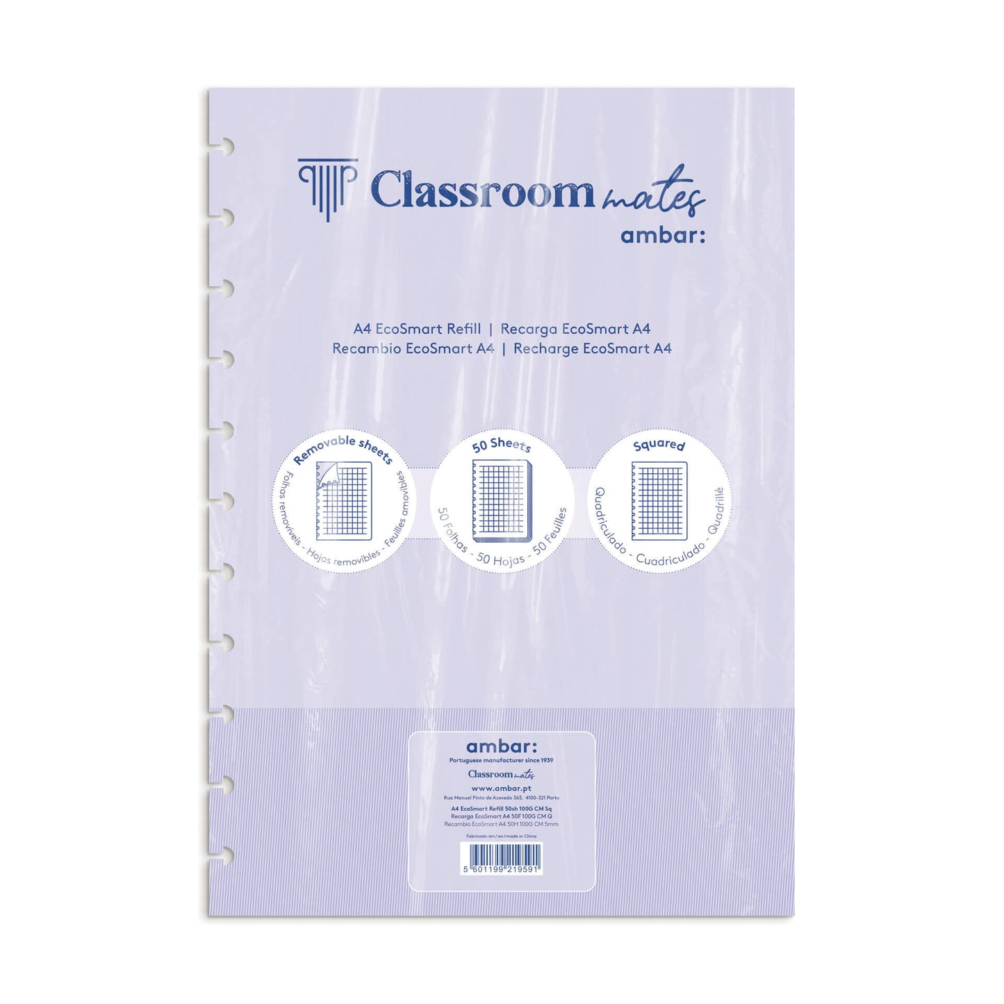 Recarga Para Caderno Ecosmart Ambar Quadriculada A4 50 Folhas