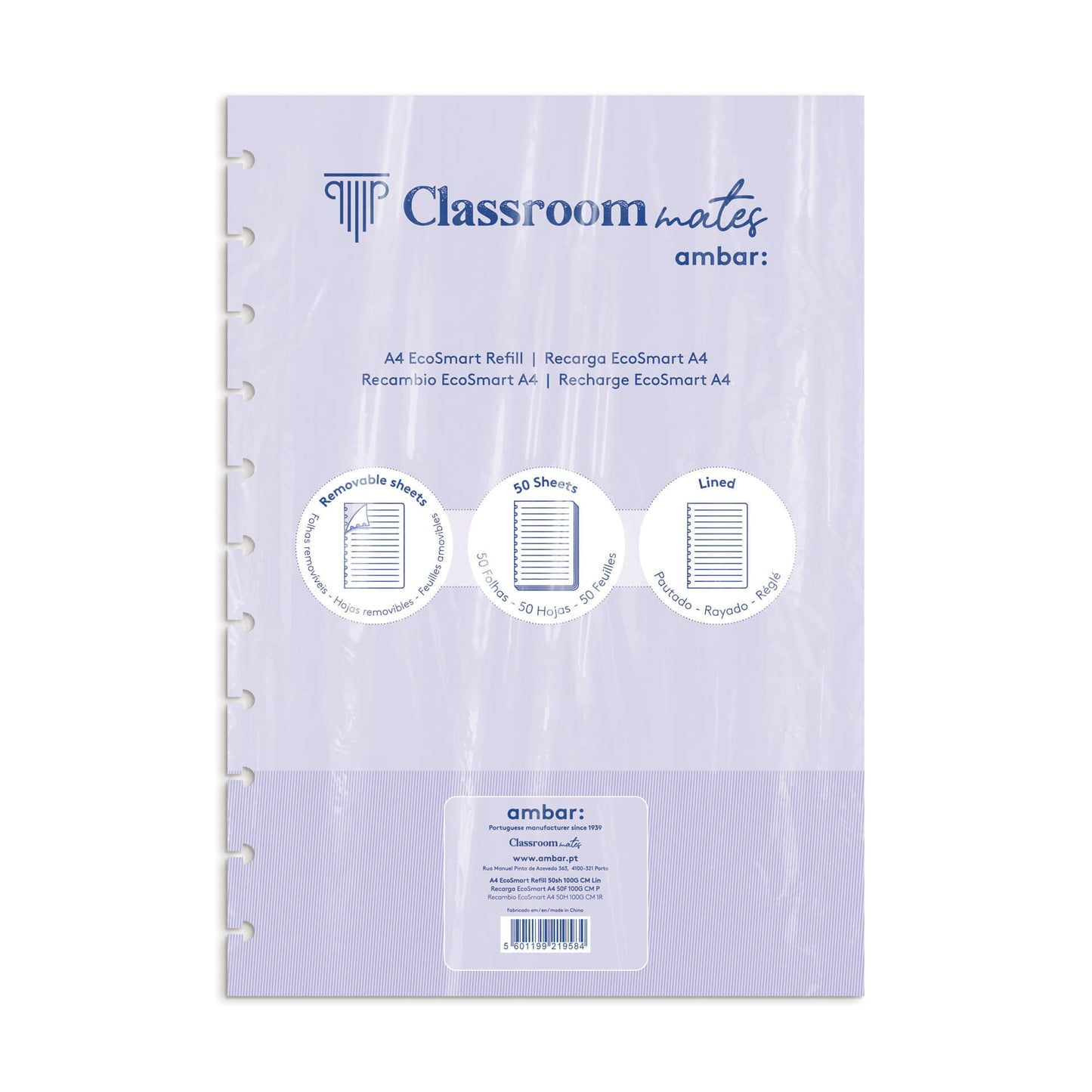 Recarga Para Caderno Ecosmart Ambar Pautada A4 50 Folhas