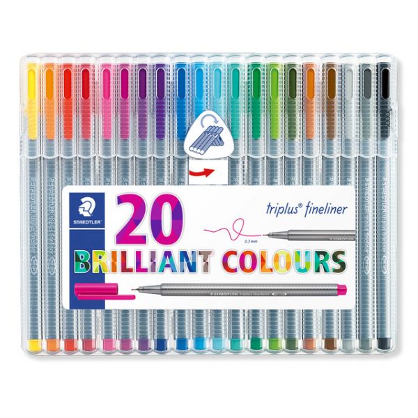 20 Marcadores Triplus Fineliner Staedtler - 334 SB20