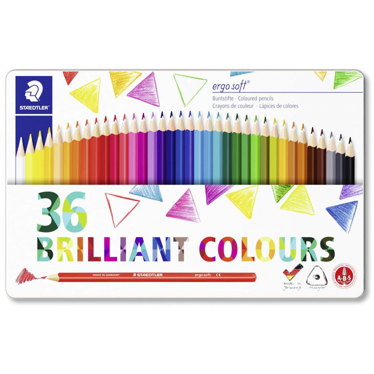 36 Lápis de Cor Staedtler Ergosoft - Caixa Metálica