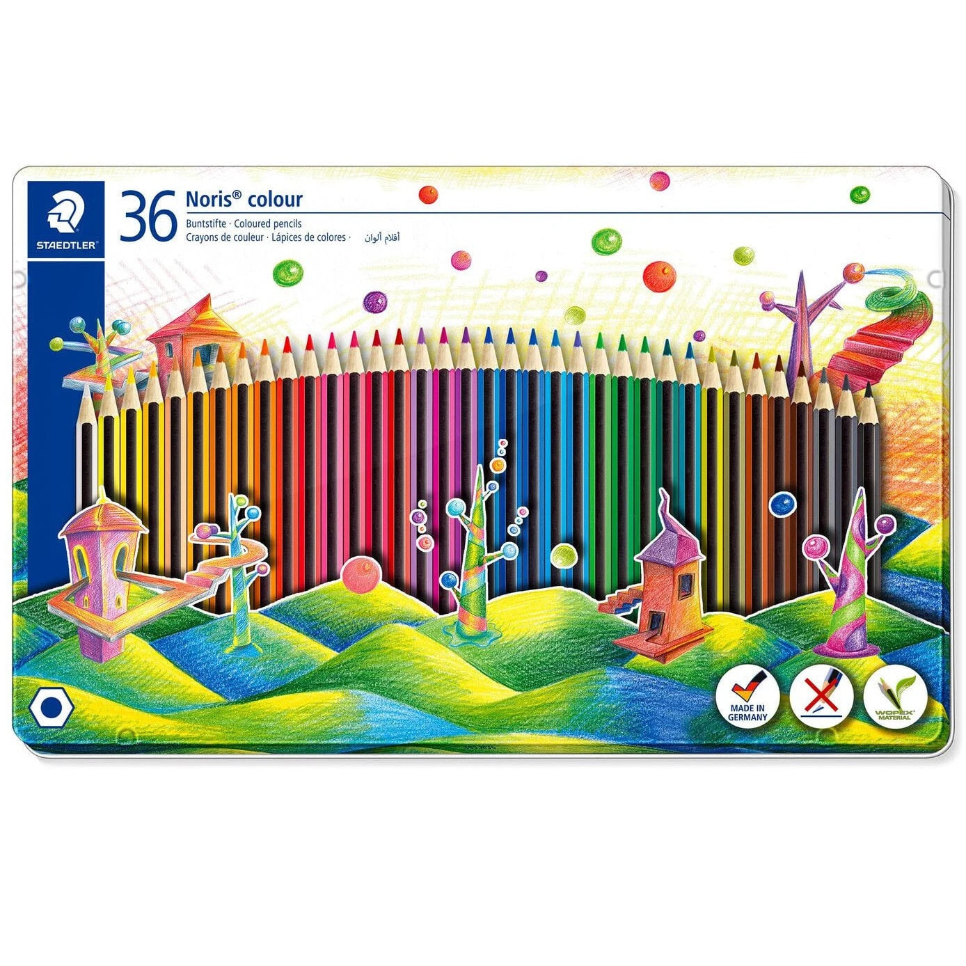 36 Lápis de Cor Staedtler Noris- Caixa Metálica