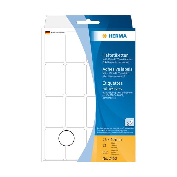 Etiquetas de Papel Autocolante 25 X 40mm 32 Fls