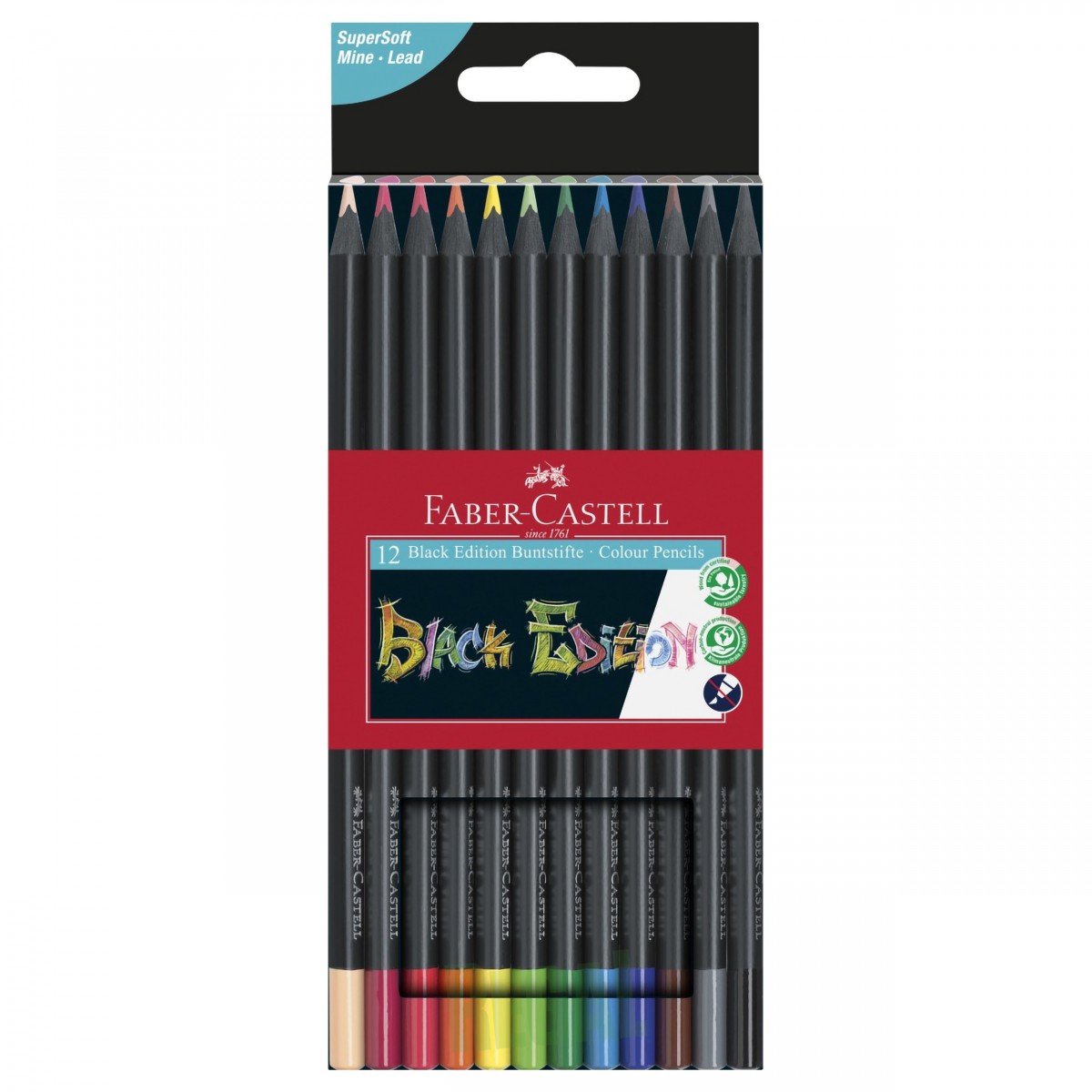 12 Lápis de Cor Faber-Castell Black Edition