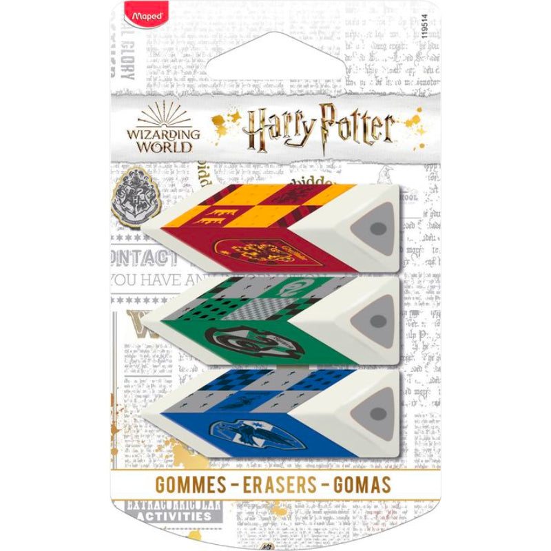 Conj. 3 Borrachas Maped Harry Potter