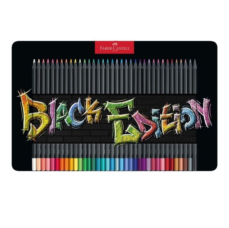 36 Lápis Cor Faber Castell Black Edition Cx Metalica