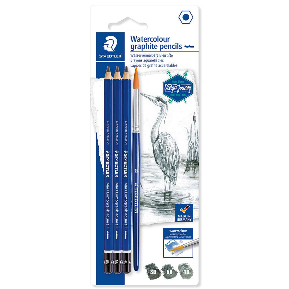 Lápis de Grafite Aguareláveis + Pincel (Staedtler)