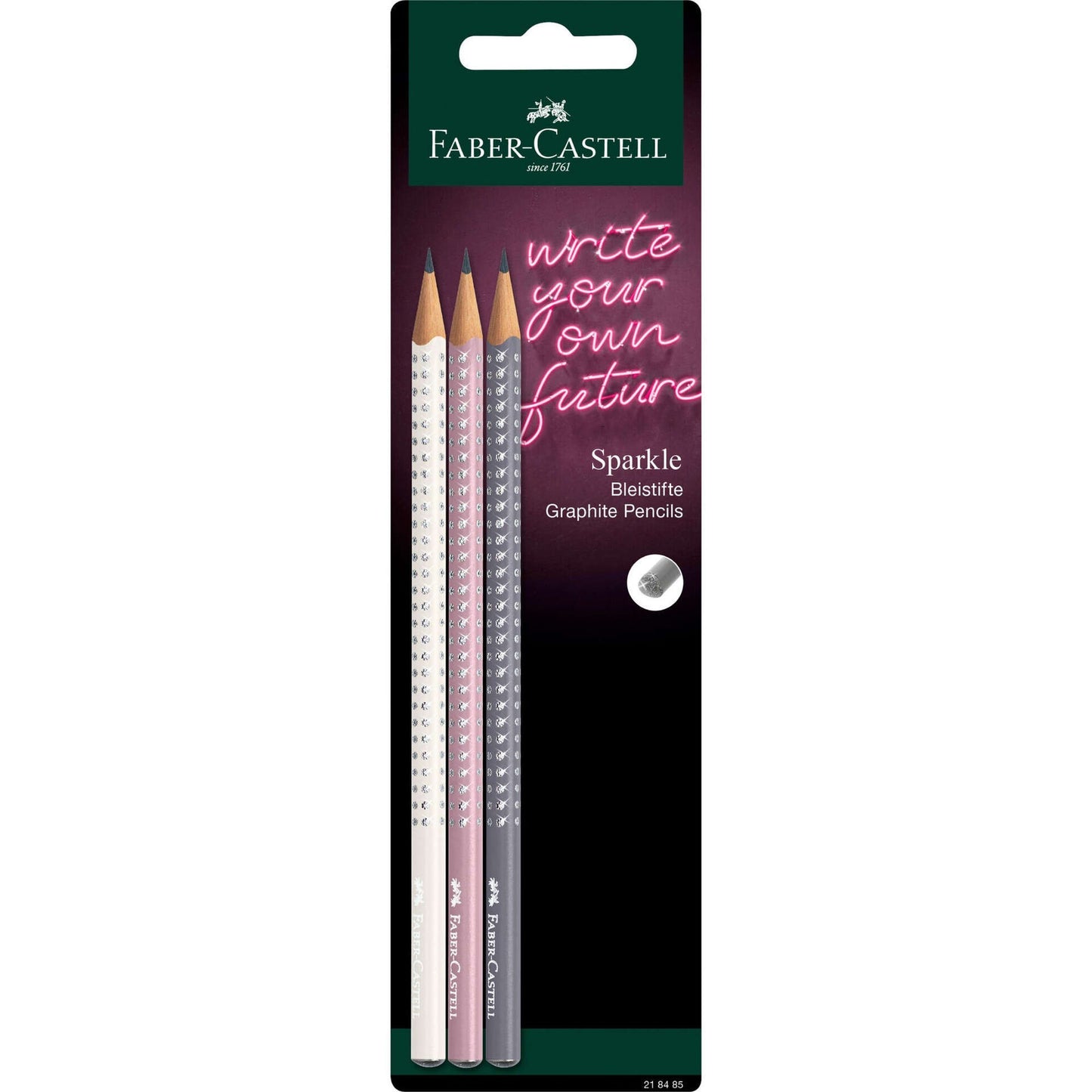 Lápis Faber-Castell Grip Sparkle, 3 Unidades
