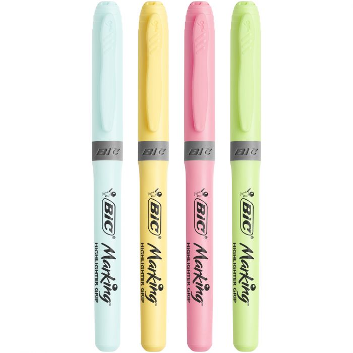 4 Marcadores BIC Fluorescentes Cores Pastel