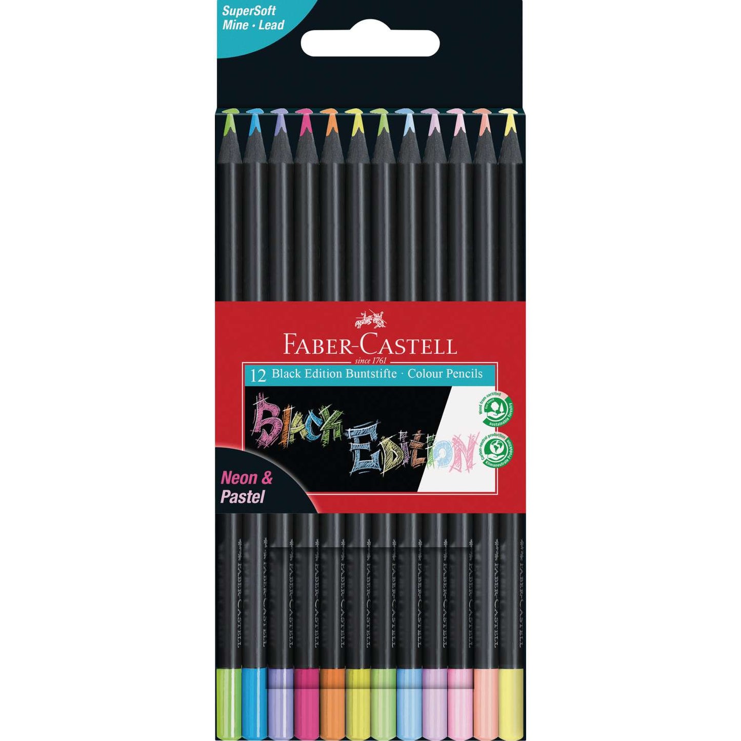 12 Lápis de Cor Faber-Castell Black Edition