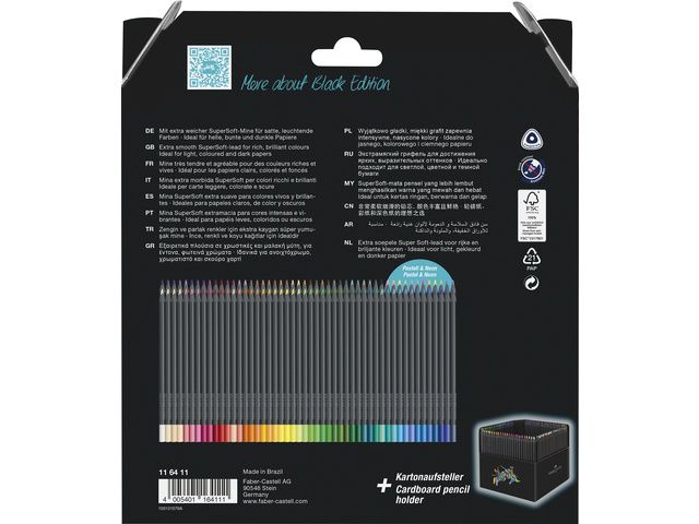 100 Lápis De Cor Faber Castell Black Edition