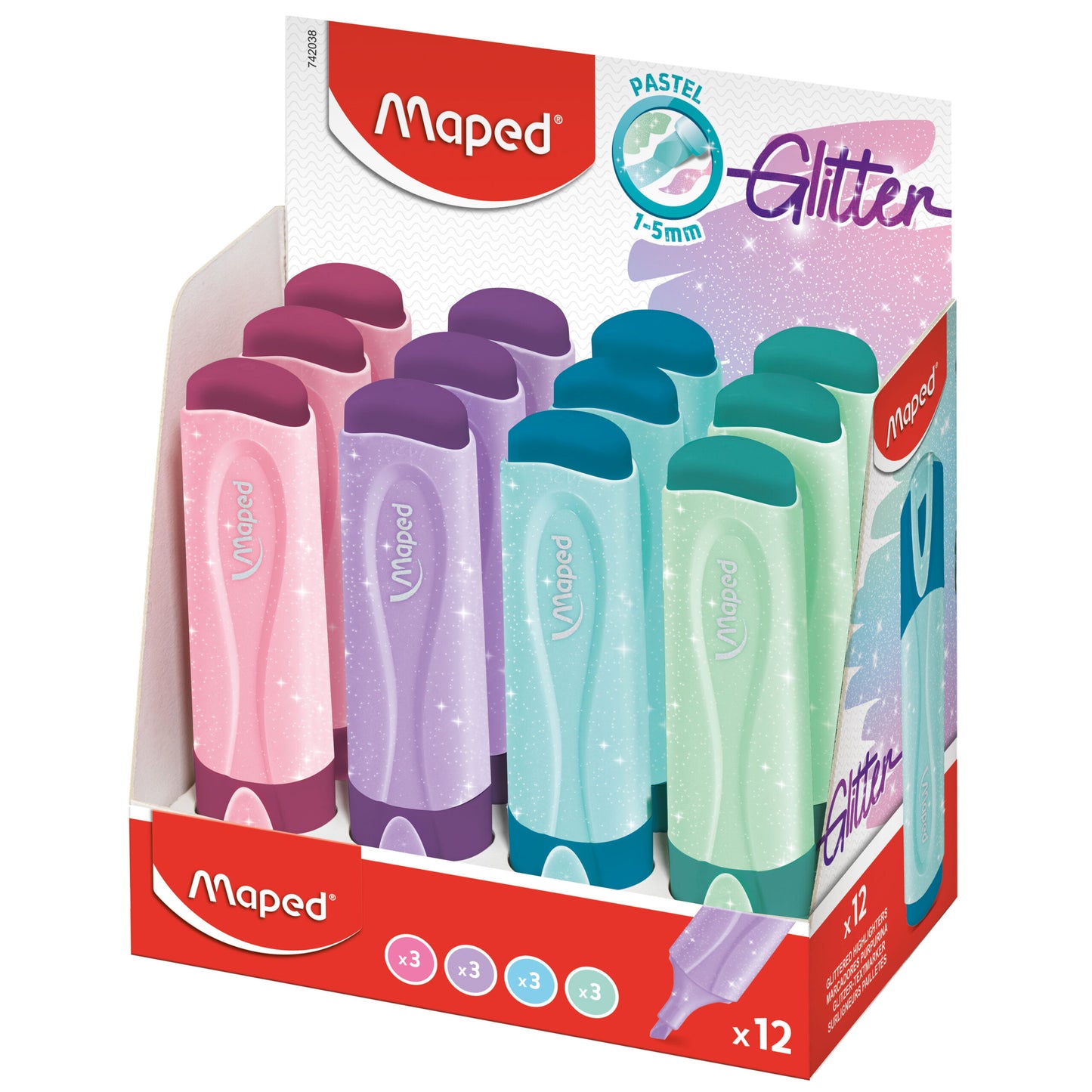 Marcador de Texto Pastel c/Glitter (Maped)
