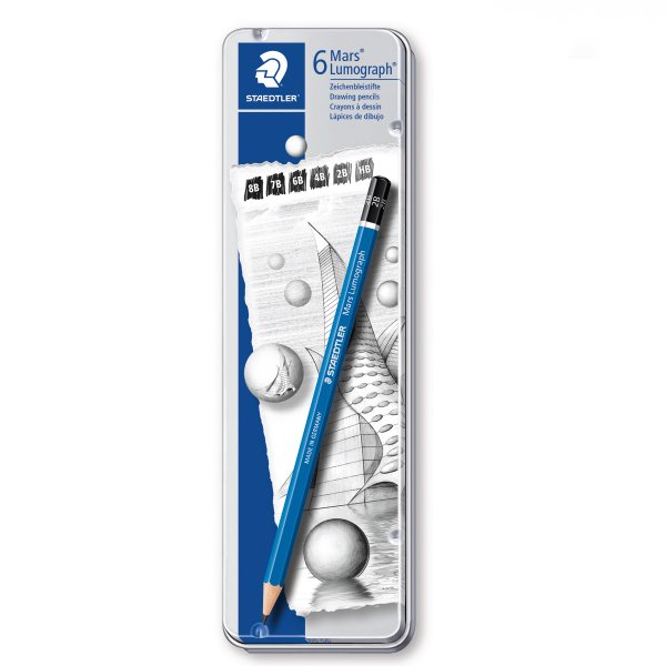 Staedtler 6 Lápis de Grafite com Graduações Mars Lumograph 100