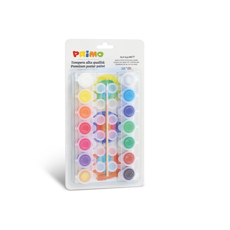 14 Boiões Guache Blister Primo 4,5 ml