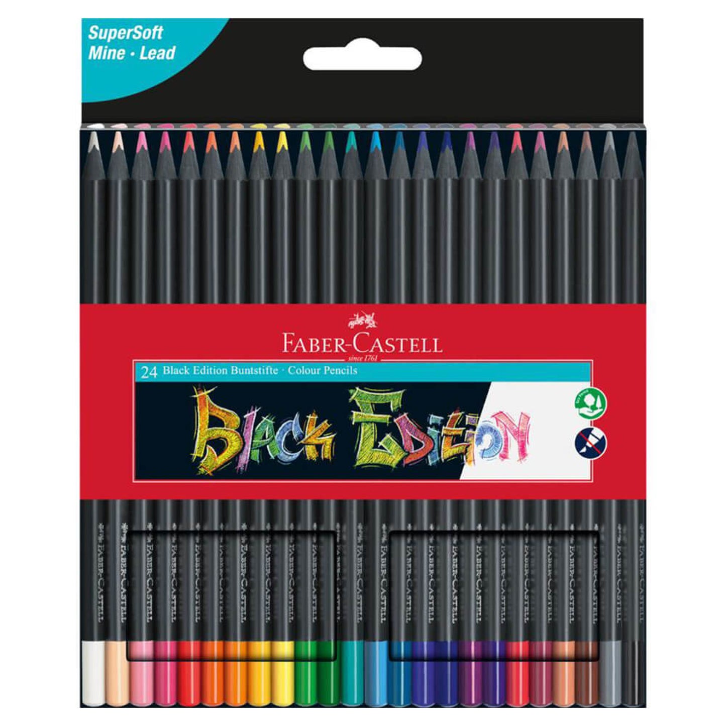 24 Lápis de Cor - Versão Preta - Faber-Castell