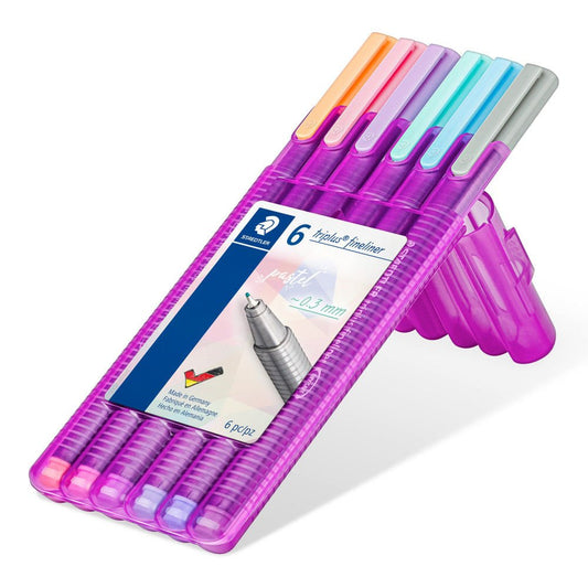 6 Canetas -  Fineliner Triplus Pastel Staedtler