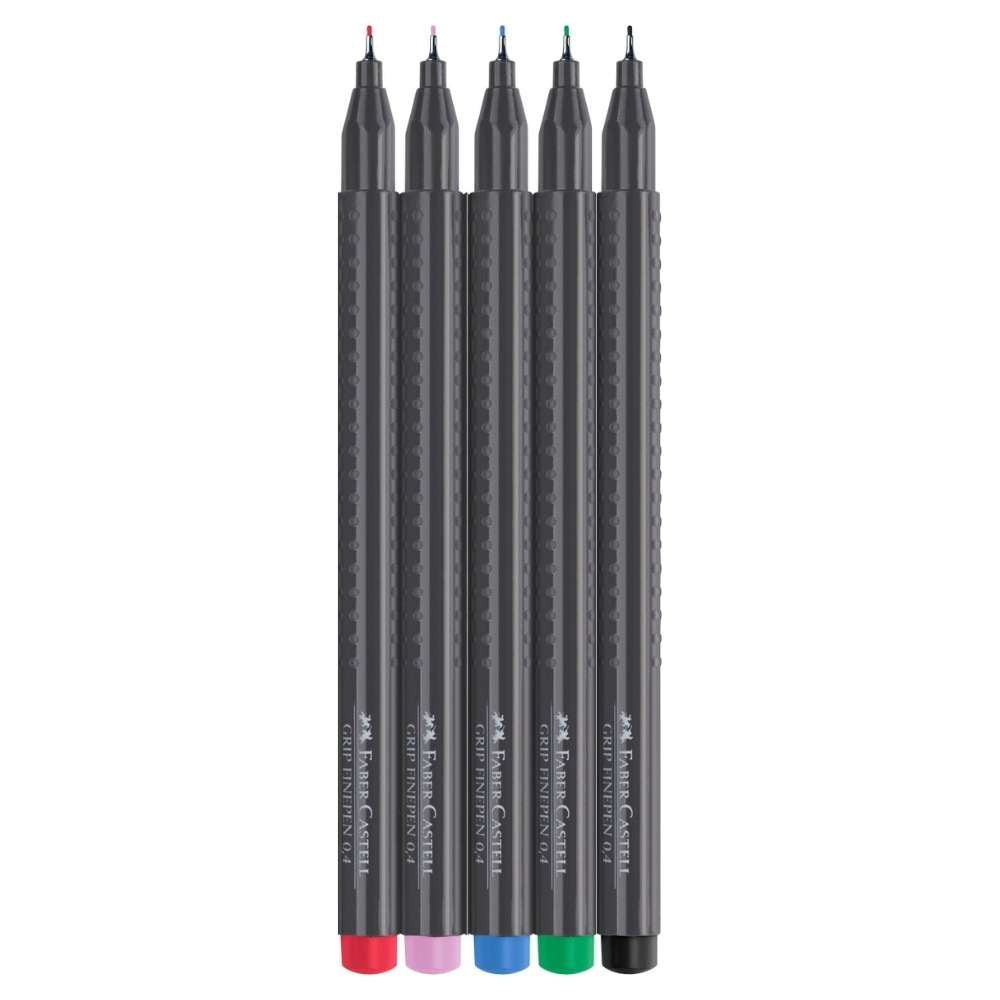 5 Canetas De Ponta Fina 0.4mm Basico Faber-Castell