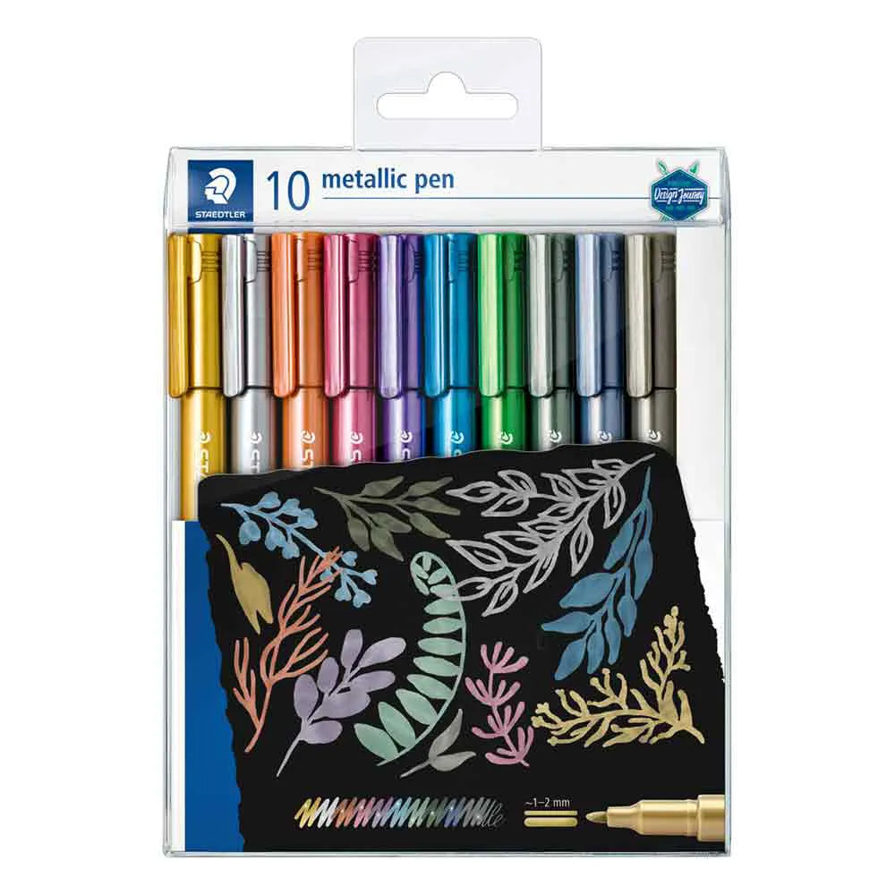 10 Canetas de Feltro Metálico Staedtler