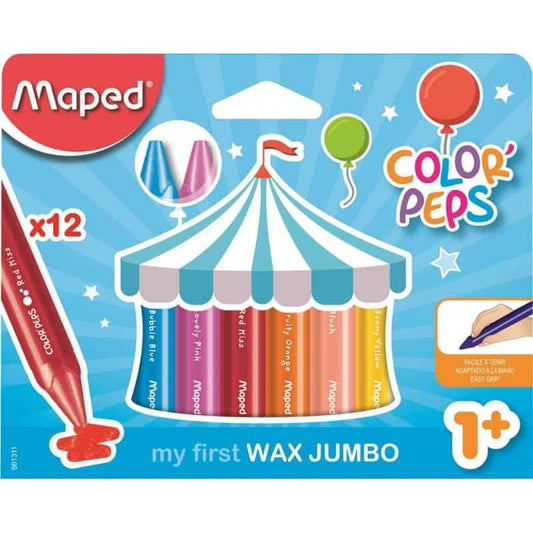 Caixa 12 Lápis de Cera Wax Jumbo (Maped)