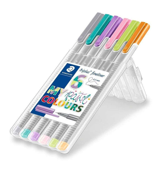 6 Canetas - Pastel Triplus Fineliner Staedtler