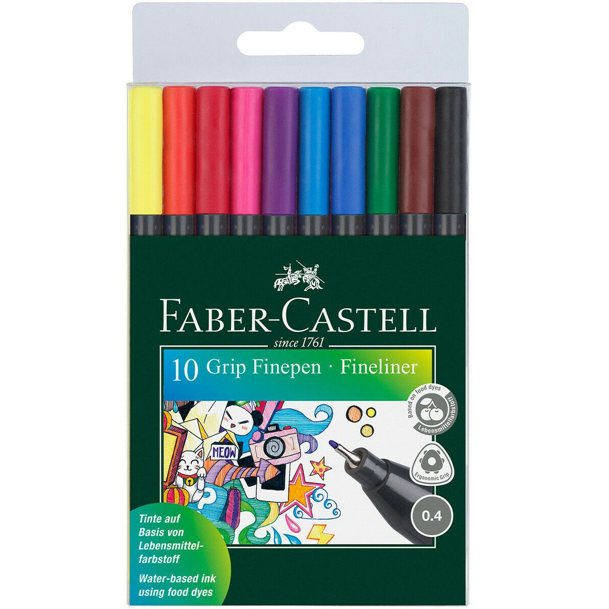 10 Canetas de Ponta Fina Faber-Castell