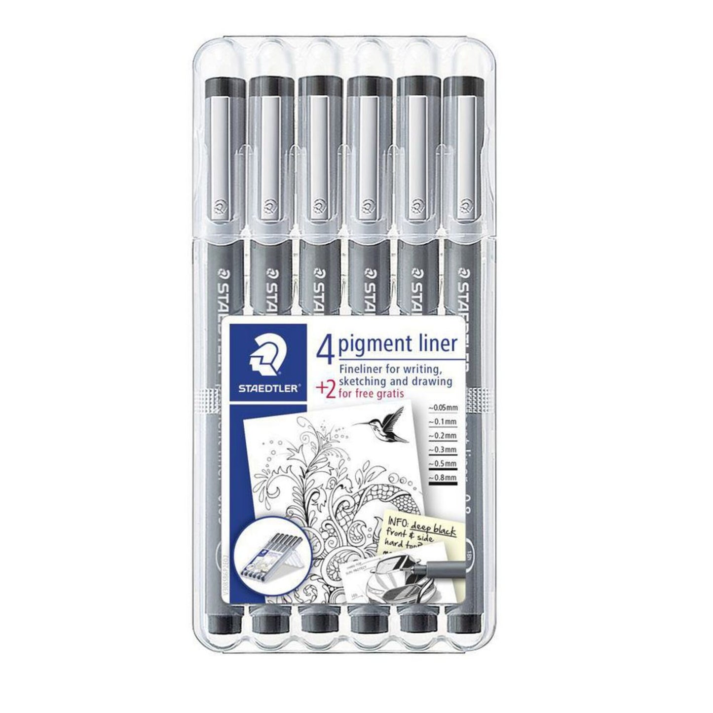 6 Canetas de Ponta Fina Pigmento Staedtler