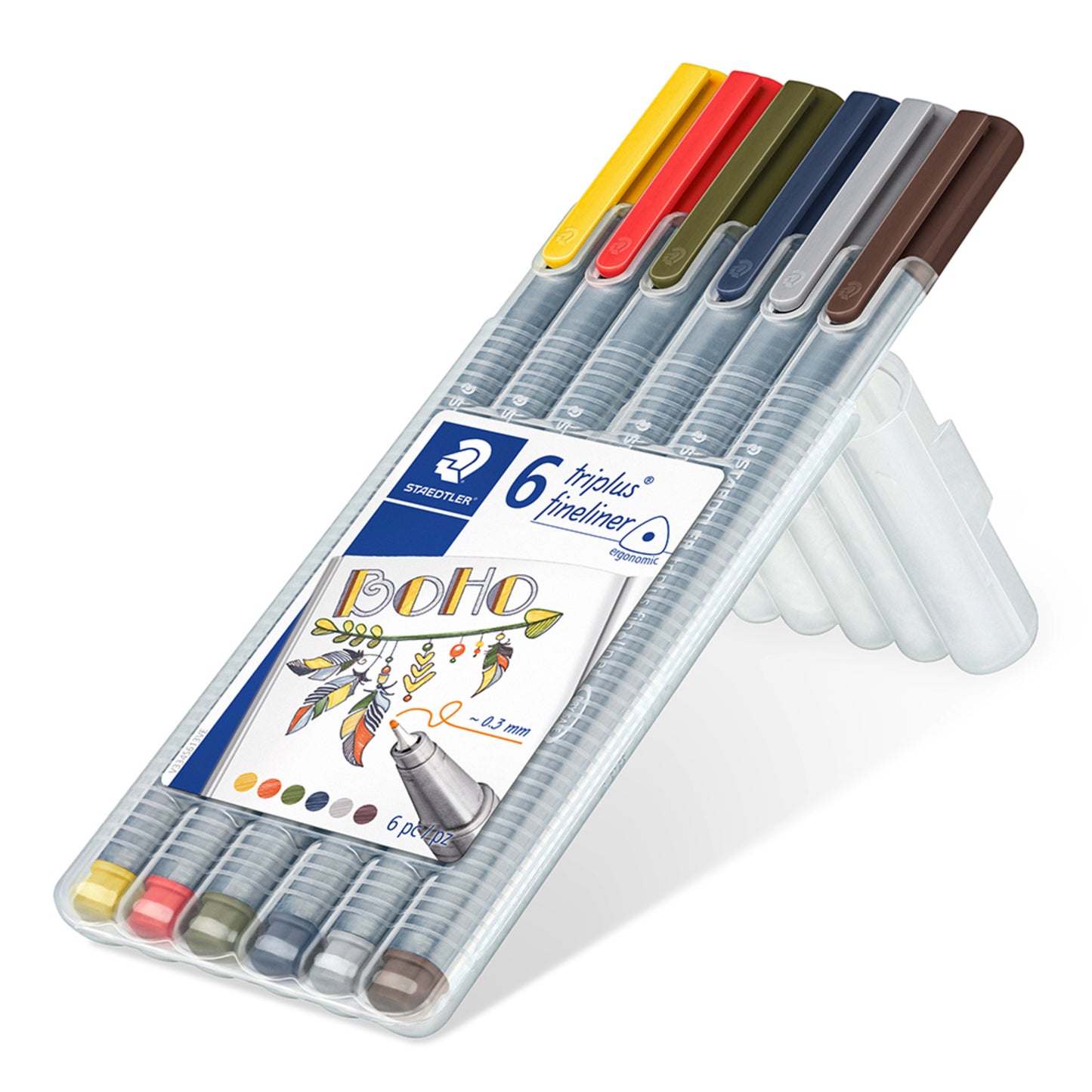 6 Canetas De Ponta Fina Triplus Boho Staedtler