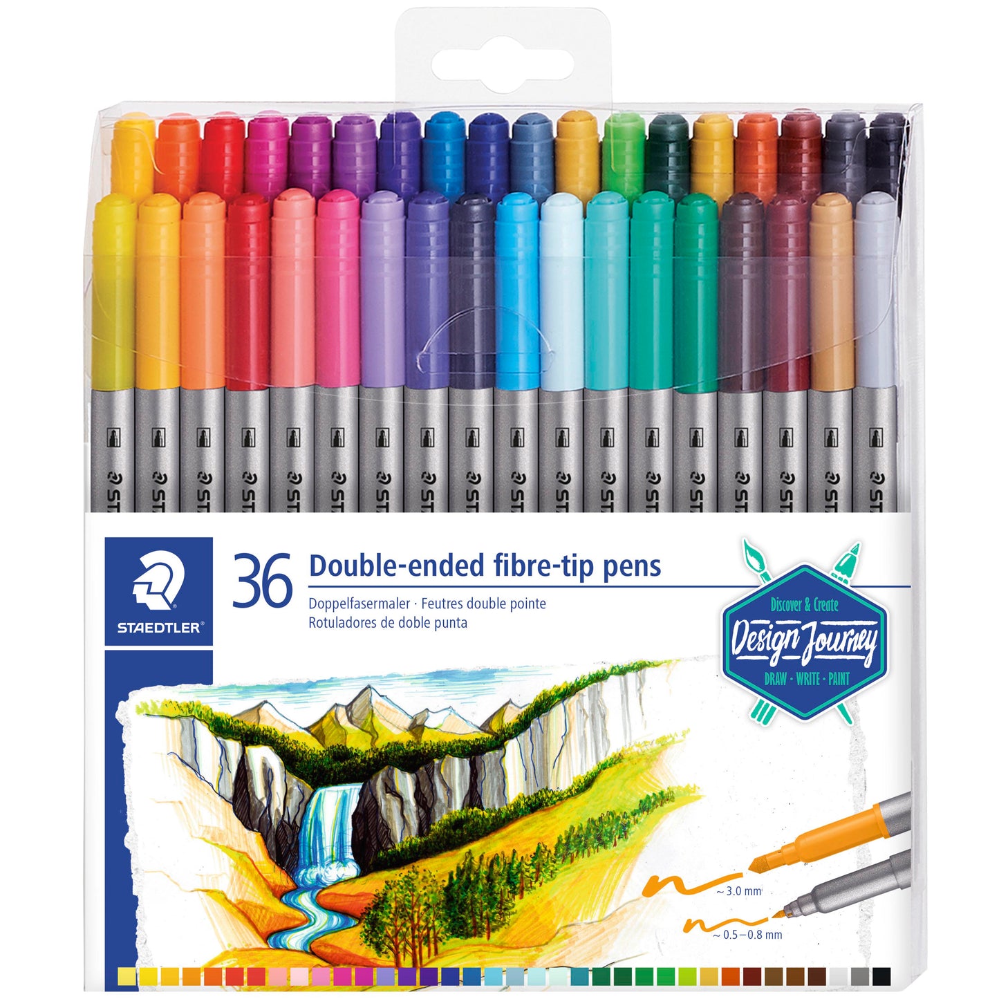 36 Canetas de Feltro de Dupla Ponta (Staedtler)