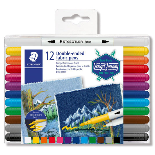 12 Canetas Duplas p/ Tecido Staedtler