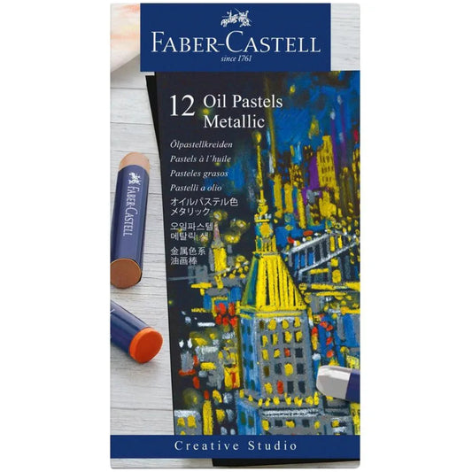 12 Pastéis de Óleo Cores Metálicas - Faber-Castell