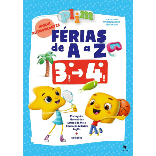 Plim! Férias de a a Z - 3.º - 4.º Ano - 2023