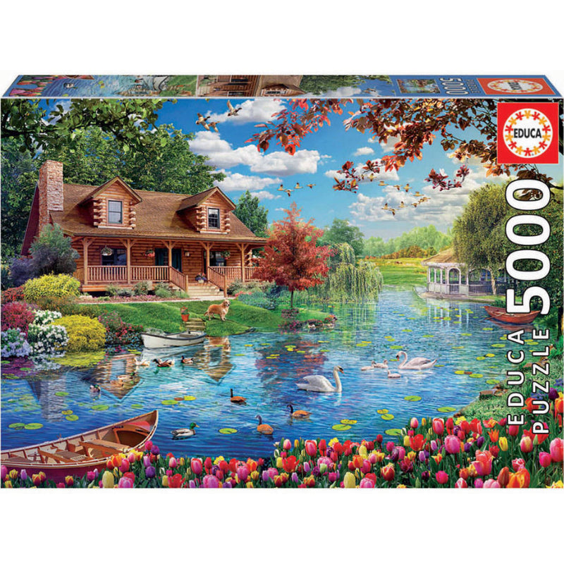 Puzzle 5000 Peças - Casa no Lago