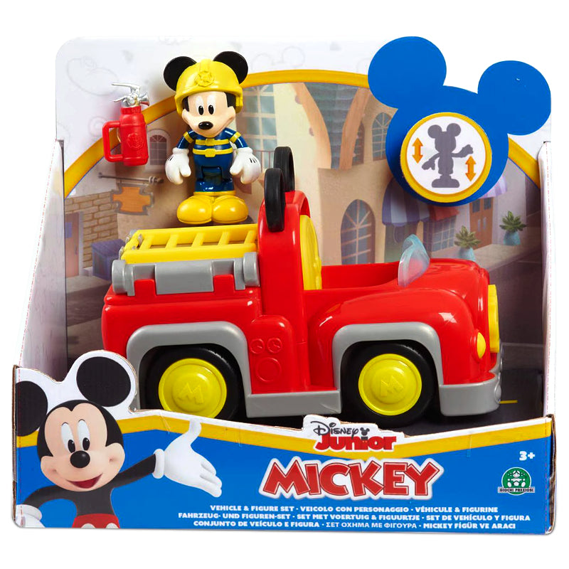 Figura Articulada e Veículo - Bombeiro Mickey