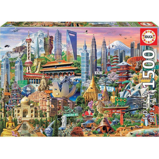Puzzle 1500 peças - Puzzle Símbolos da Asia