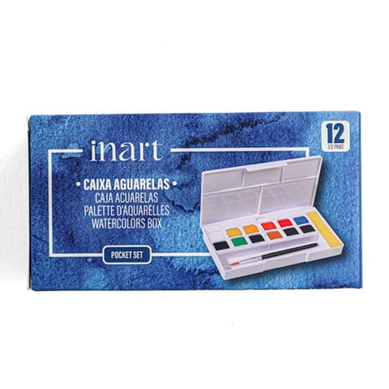 Caixa de Aguarelas Inart 12 Cores
