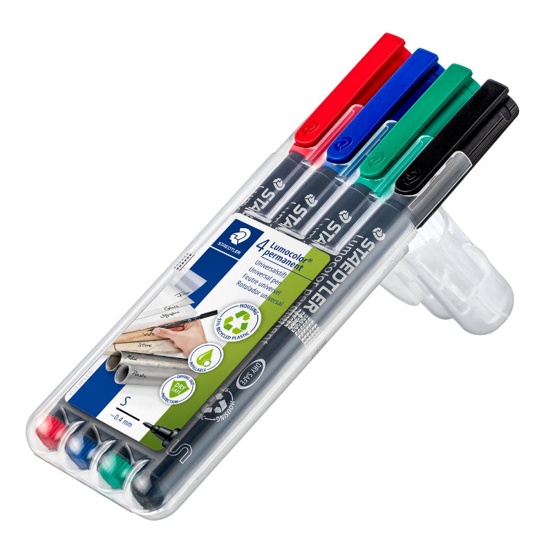 Conj. 4 Canetas Permanentes Staedtler Lumocolor S