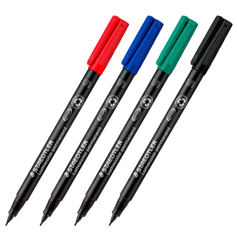 Conj. 4 Canetas Permanentes Staedtler Lumocolor S