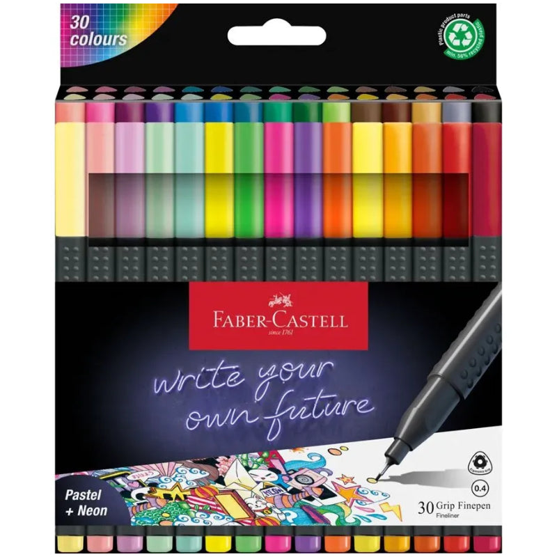 Conj. 30 Canetas de Ponta Fina Faber-Castell