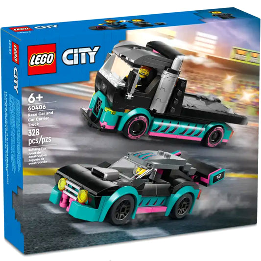 LEGO City - Carro de Corrida e Camião de Transporte de Carros (60406)